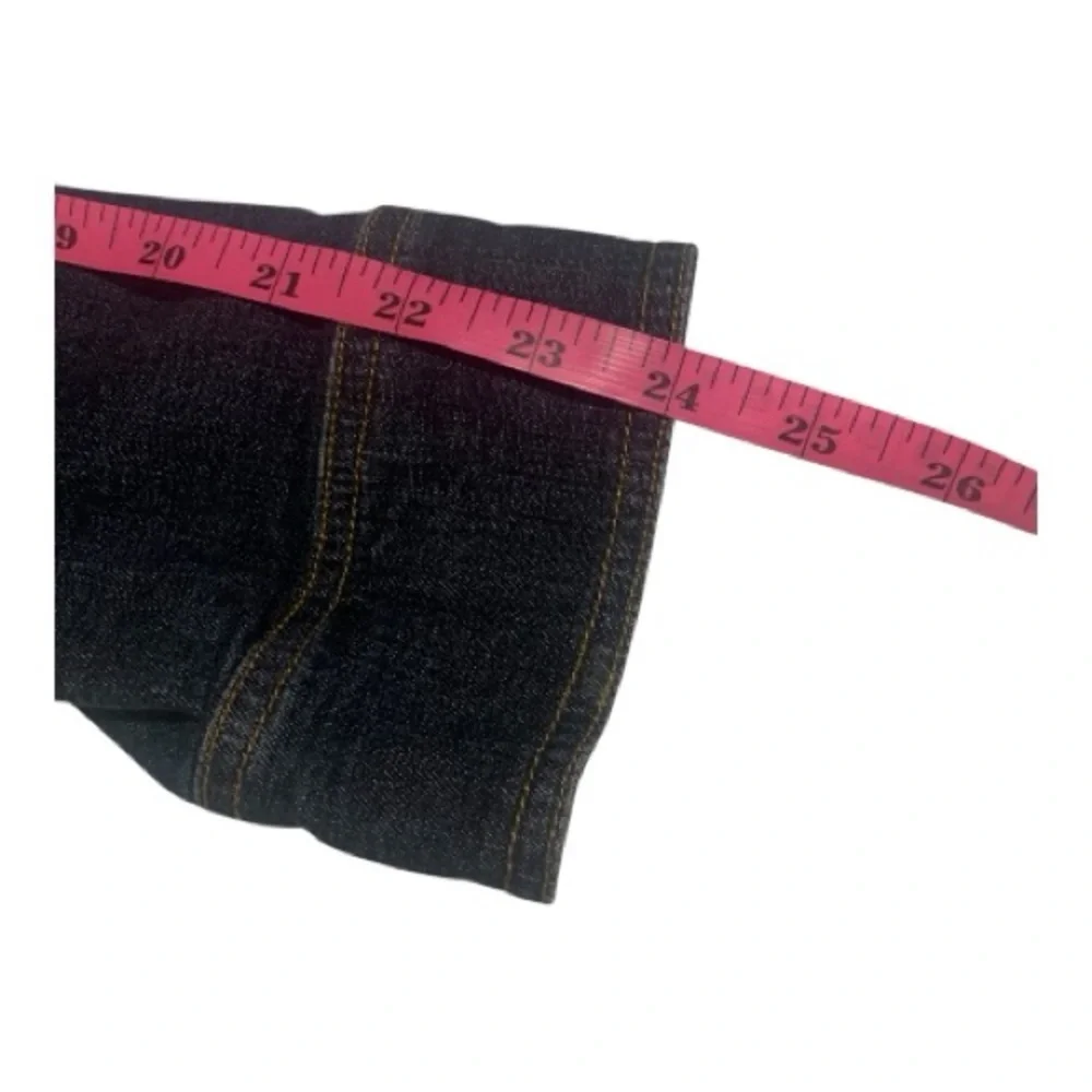 Dark Wash Long Sleeve Tailored‎ Blue Denim Jean Jacket Blazer Size 6